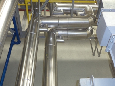 Isolamento térmico para tubulação de vapor